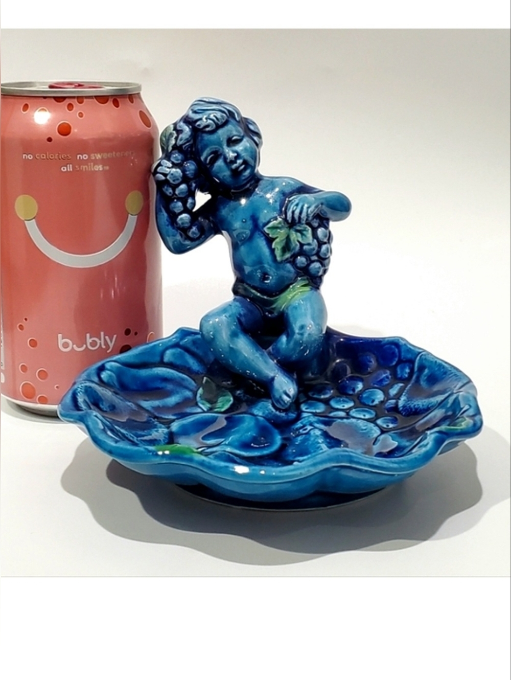 1960s 💙 Mood Indigo Blue 💙 Ceramic💙 Cherub💙 Shell 💙Dish by Inarco